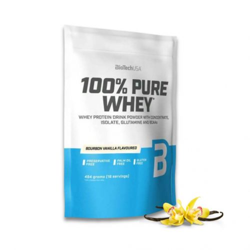 BioTech USA 100% Pure Whey fehérjepor bourbon-vanília íz 454g