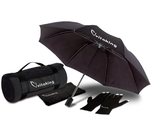Vitaking esernyő, érintőkesztyű, polár takaró és sál