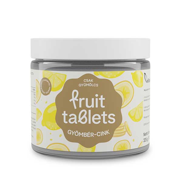 Fruit Tablets Gyömbér-Cink (130db) - Vitaminkirály webáruház
