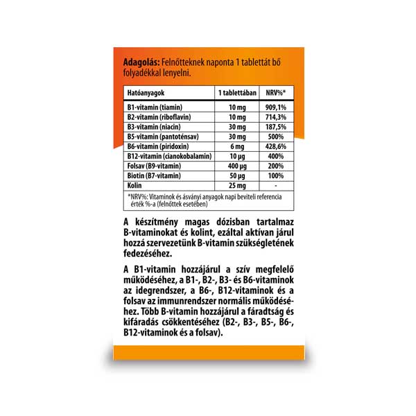 BioCo B-vitamin komplex forte tabletta 100db