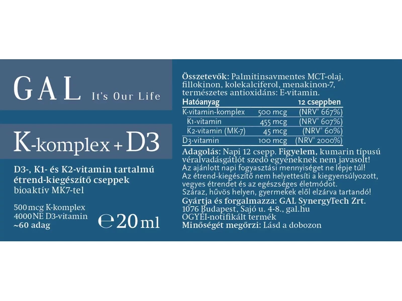 GAL K-komplex + D3 20ml